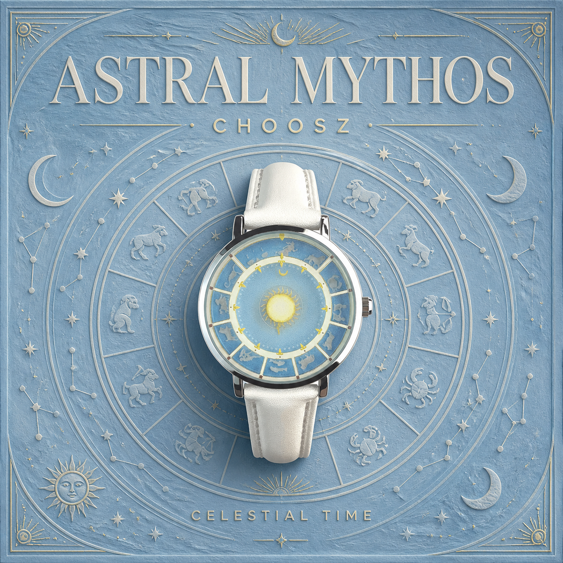 Astral Mythos: A Hand-Painted Zodiac Watch for Astrology Lovers