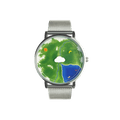 Nature's Orbit hand-painted Earth landscape watch front view