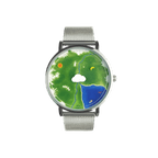 Nature's Orbit hand-painted Earth landscape watch front view