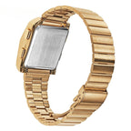Binary Deck brushed stainless steel dual-screen watch close-up