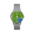 Nature's Orbit green Earth dial watch full front view