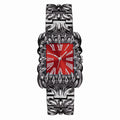 Abyss Grip red dial gothic skeleton claw watch front view