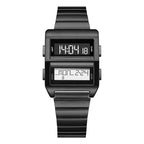 Binary Deck black dual-screen LCD watch front view