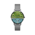 Mystic Koi Pond hand-painted forest pond watch front view