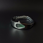 Mercury Drop green dial Y2K futuristic waterdrop watch angled view