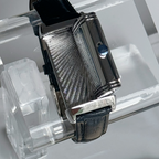 Solar Veil Art Deco sliding reversible watch closed case angled view
