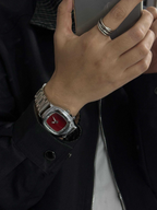 Pulse Matrix Y2K animated seconds watch styled on wrist