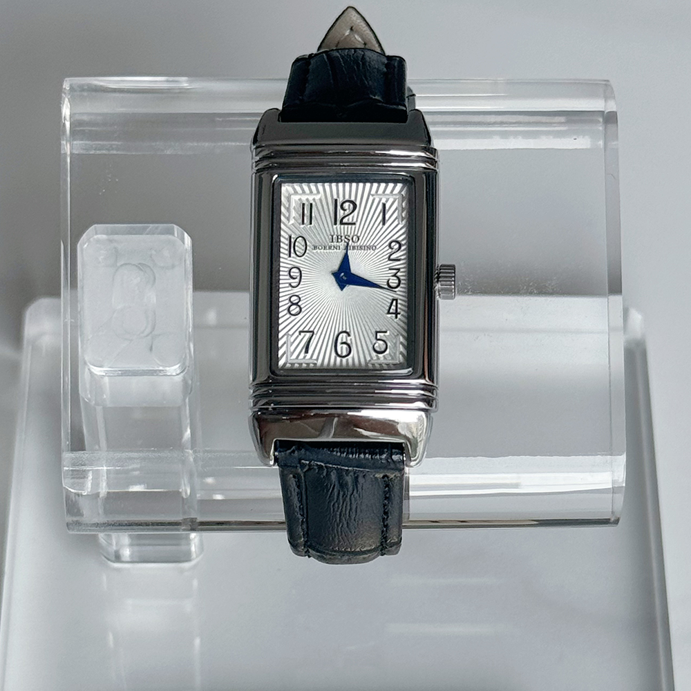 Solar Veil Art Deco sliding reversible watch with concealed dial