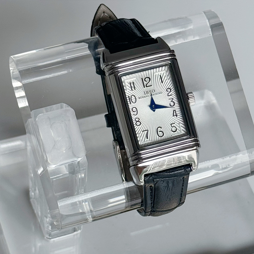 Solar Veil Art Deco sliding reversible watch open dial view