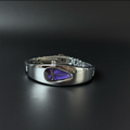 Mercury Drop purple dial Y2K futuristic waterdrop watch angled view