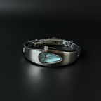 Mercury Drop blue dial Y2K futuristic waterdrop watch angled view
