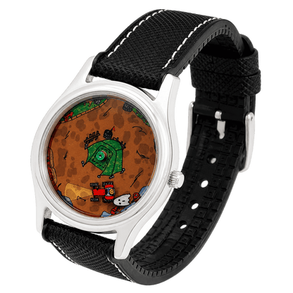 Nightshift Wraith ghost campsite watch angled view with black strap