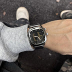 Pulse Matrix black dial Y2K animated seconds watch worn on wrist
