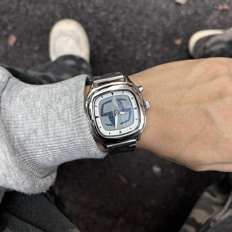 Pulse Matrix rainbow dial Y2K animated seconds watch worn on wrist