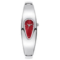 Mercury Drop red dial Y2K futuristic waterdrop watch front view