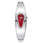 Mercury Drop red dial Y2K futuristic waterdrop watch front view