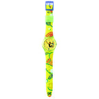 Time Thief Summer Party watch with neon sports print strap