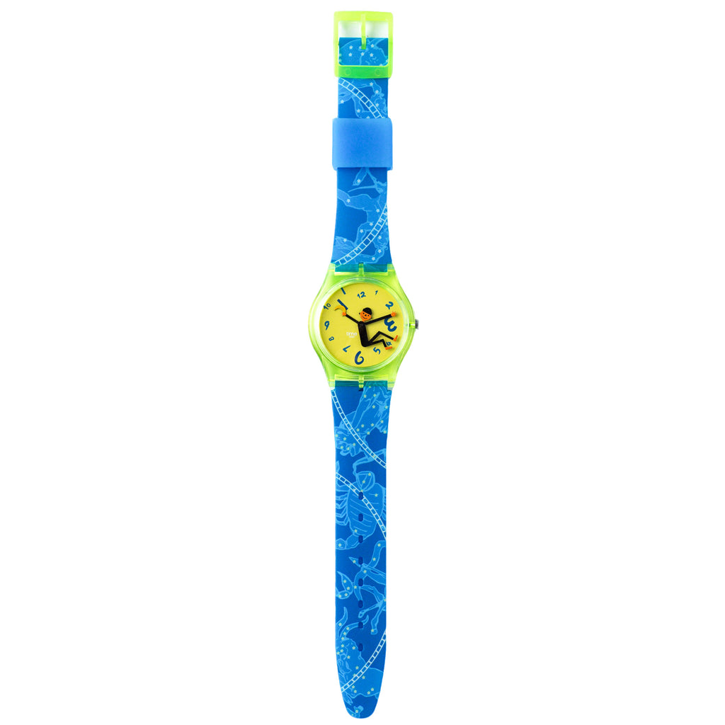 Time Thief Starry Sky watch with blue constellation print strap