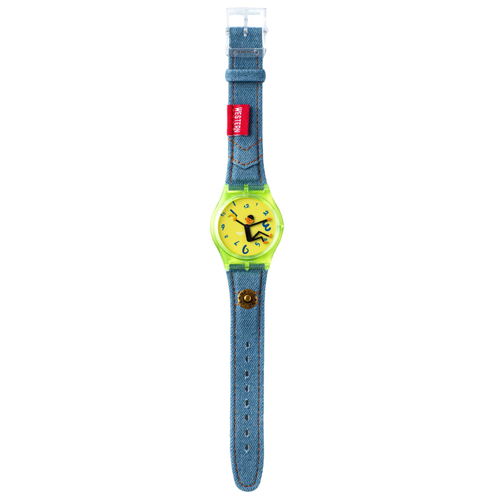 Time Thief Vintage Denim watch with blue denim strap
