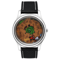 Nightshift Wraith hand-painted watch with night owl, tractor, ghost and green tent