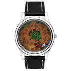 Nightshift Wraith hand-painted watch with night owl, tractor, ghost and green tent