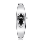 Mercury Drop black dial Y2K futuristic waterdrop watch front view