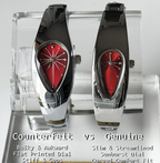 Mercury Drop red dial Y2K futuristic waterdrop watch size reference