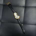 Fluid Mirage gold surrealist melted silhouette watch full strap view