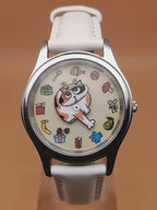 Meow's Wishlist watch video showing how the cat paw, footprints and tail indicate the time
