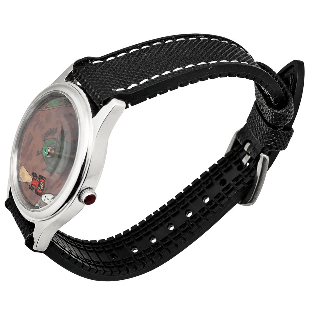 Nightshift Wraith ghost campsite watch side view with black strap