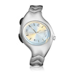 Chrome Ripple silver liquid-metal Y2K analog watch